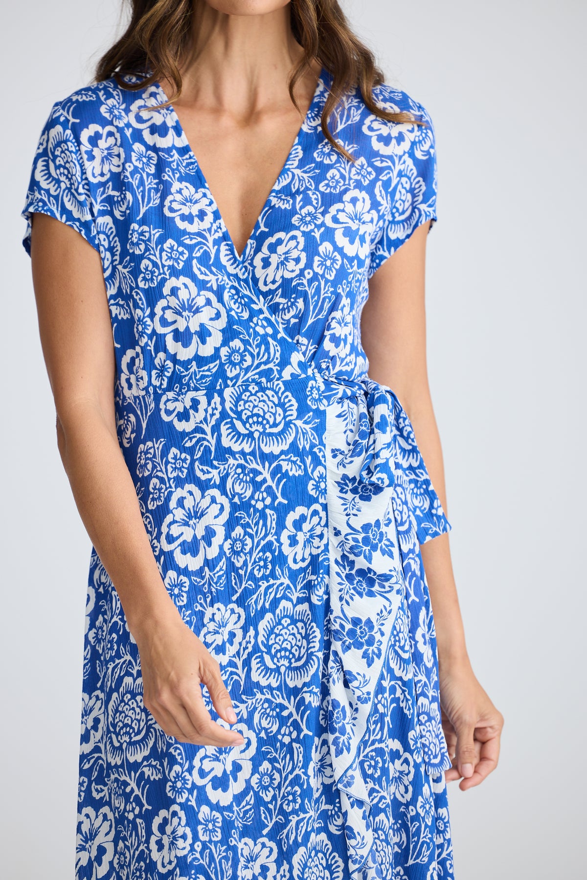 Lotus Wrap Dress - Ocean Paradise Print