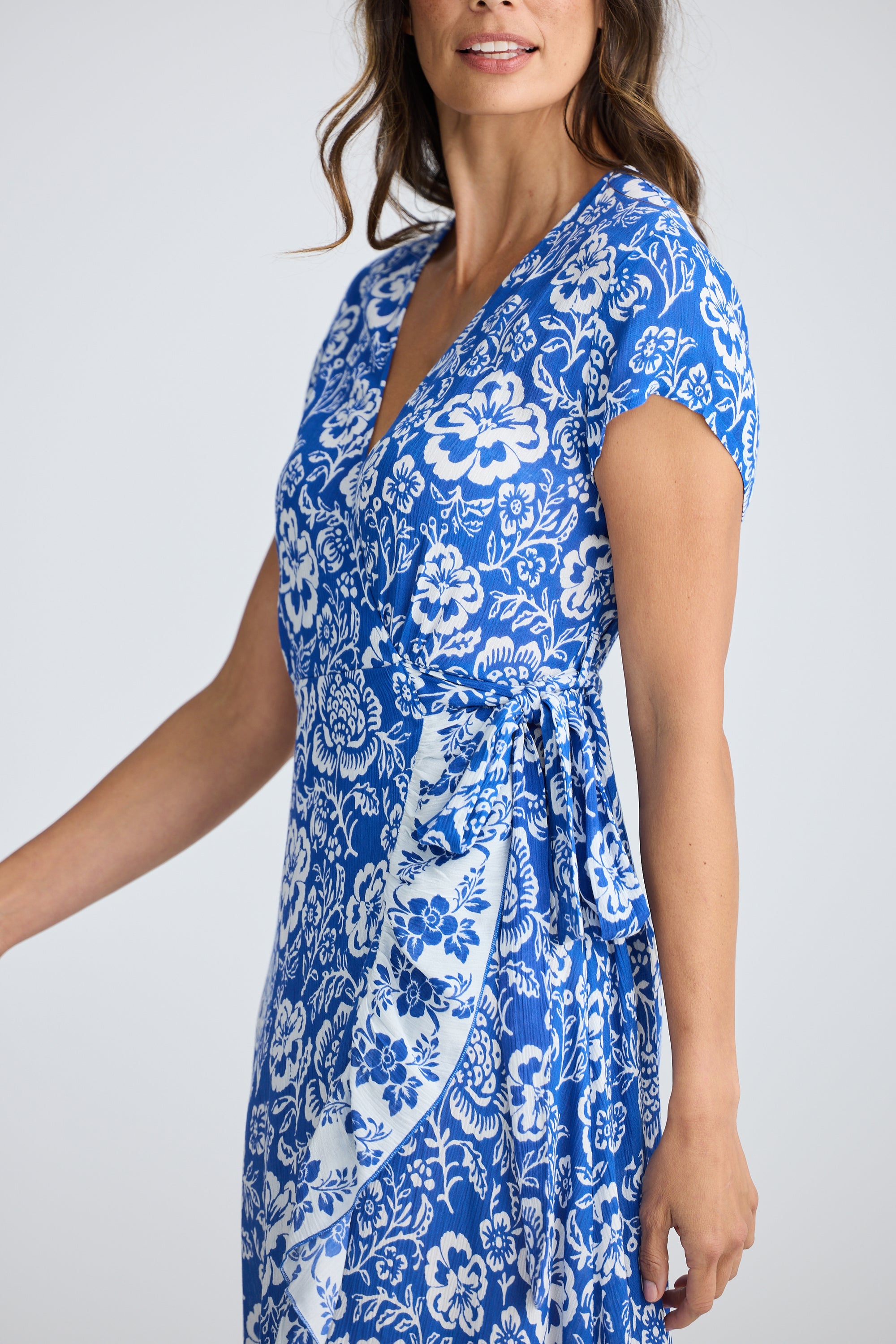 Lotus Wrap Dress - Ocean Paradise Print
