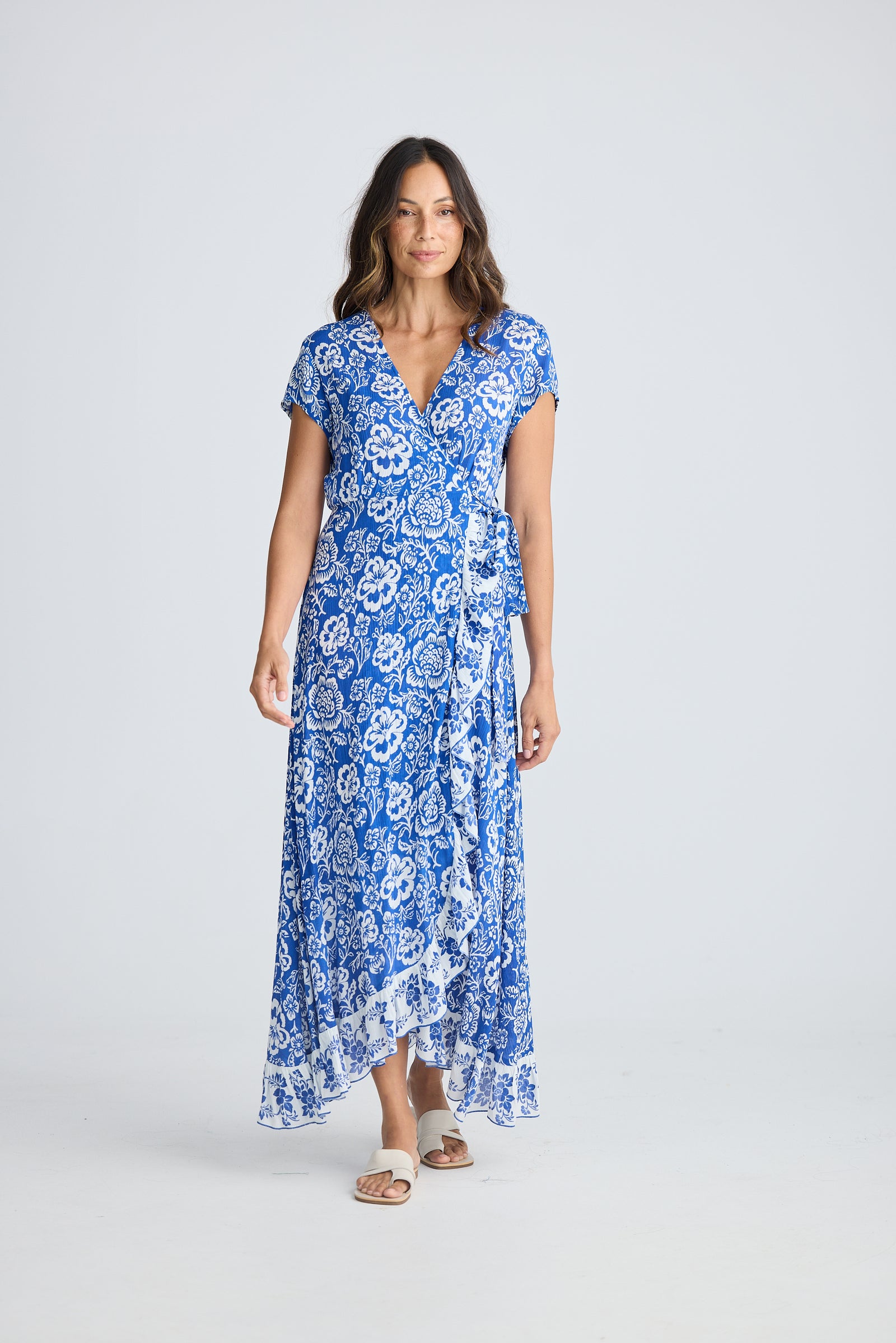 Lotus Wrap Dress - Ocean Paradise Print