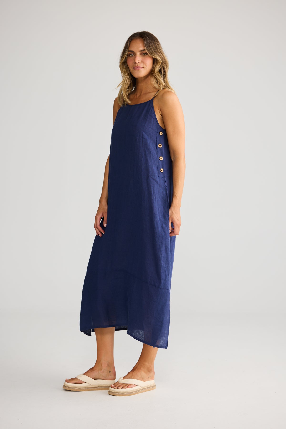 Cliffside Maxi - Navy Linen