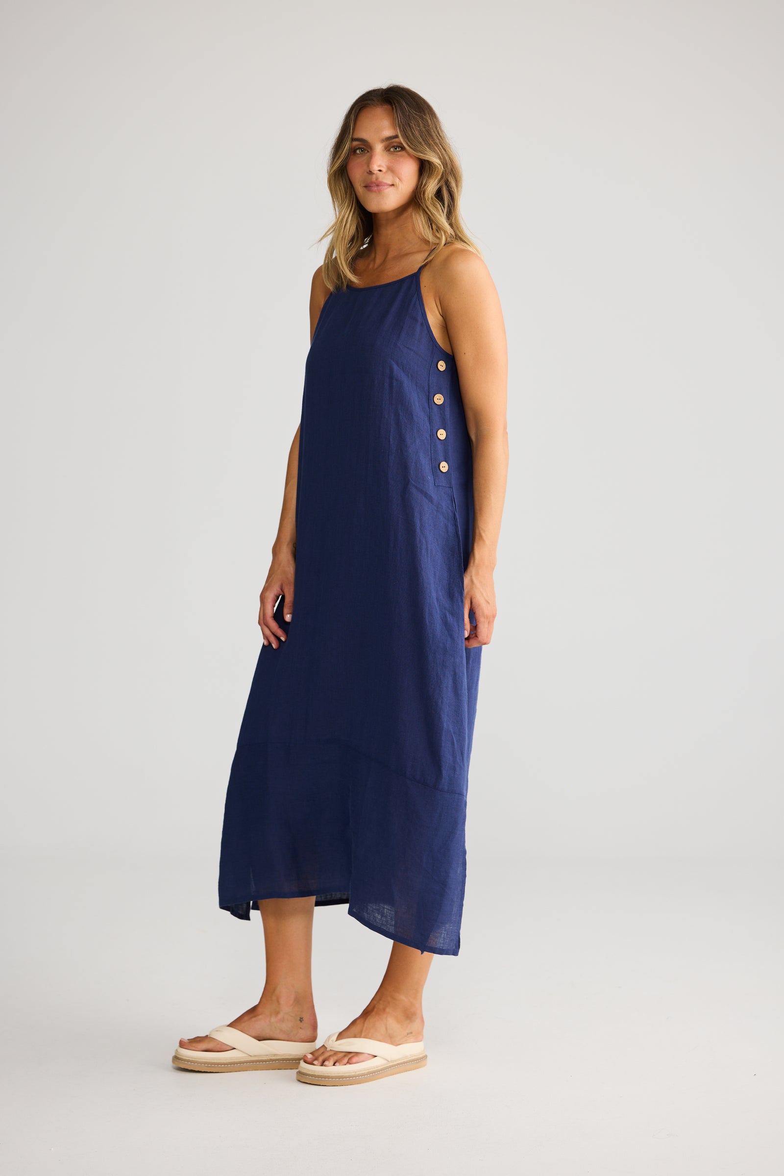 Cliffside Maxi - Navy Linen