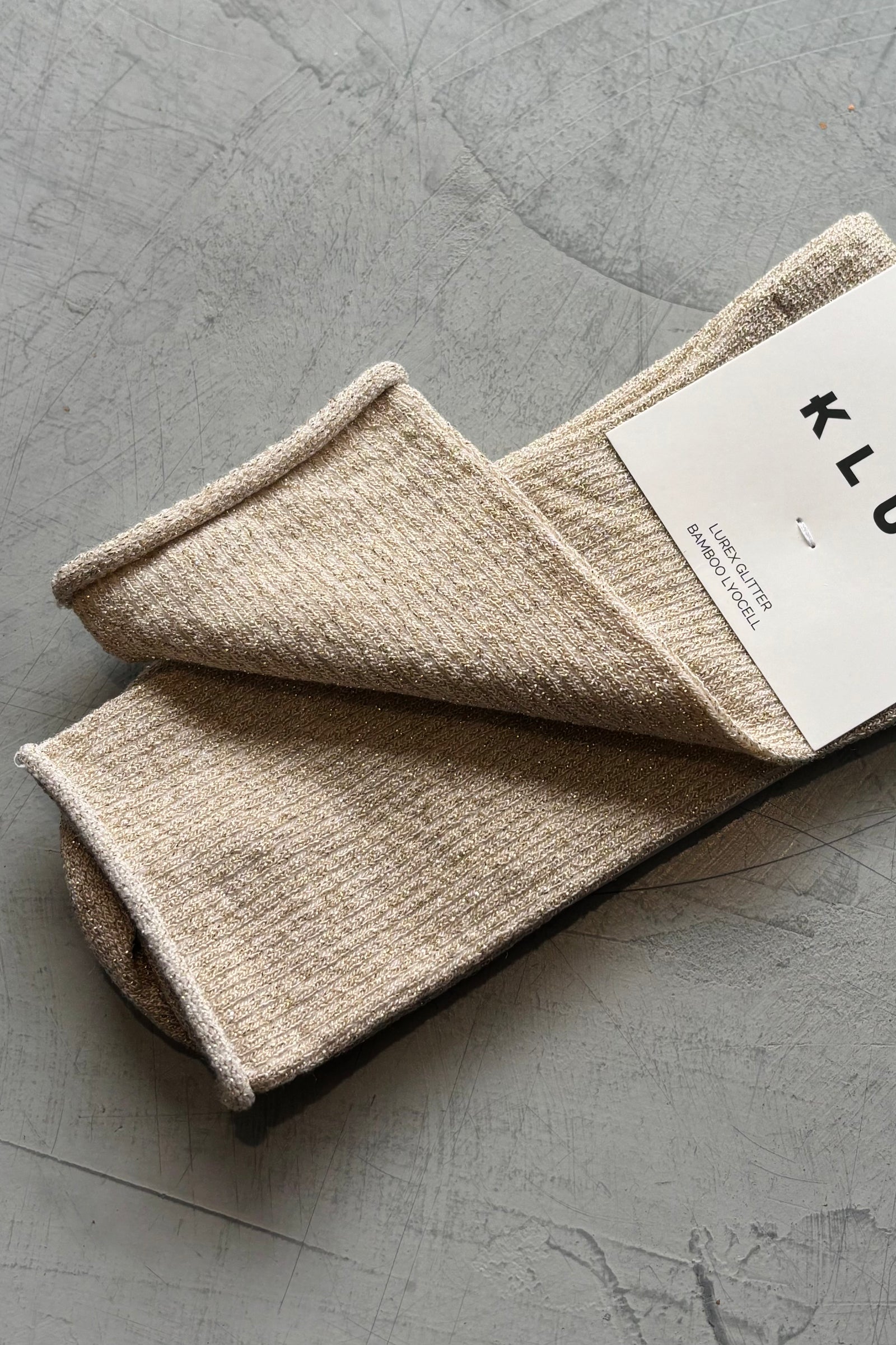 KLUE Glitter Lurex socks | Beige