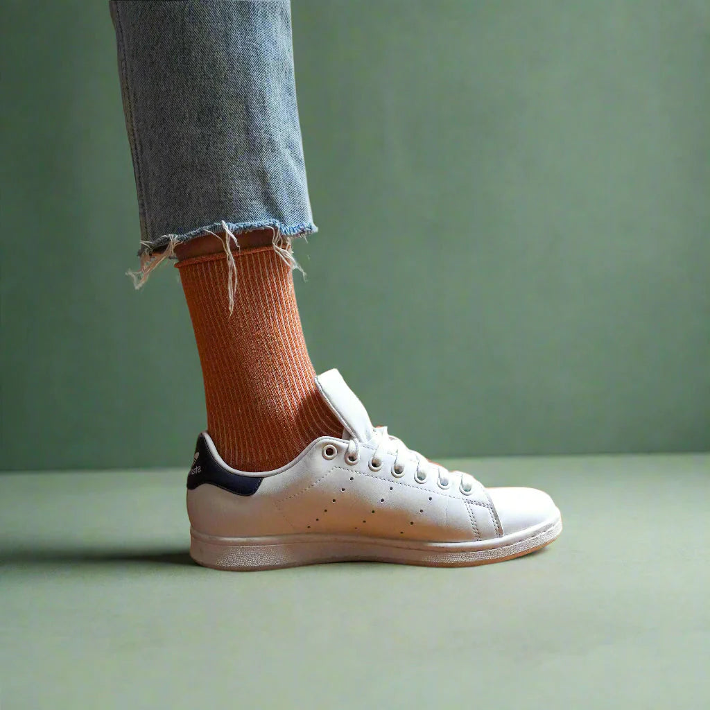 KLUE Glitter Lurex socks | Terracotta