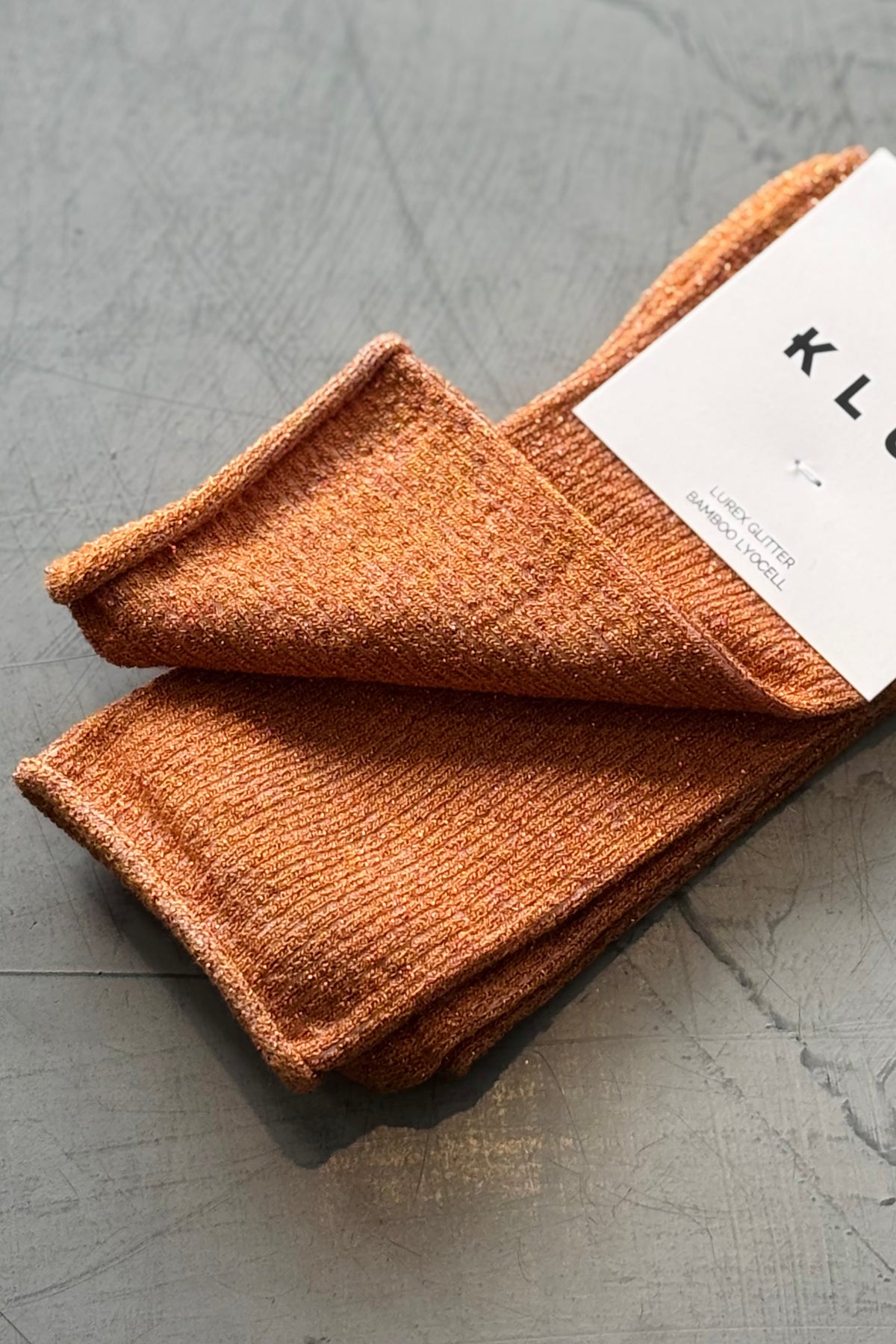 KLUE Glitter Lurex socks | Terracotta