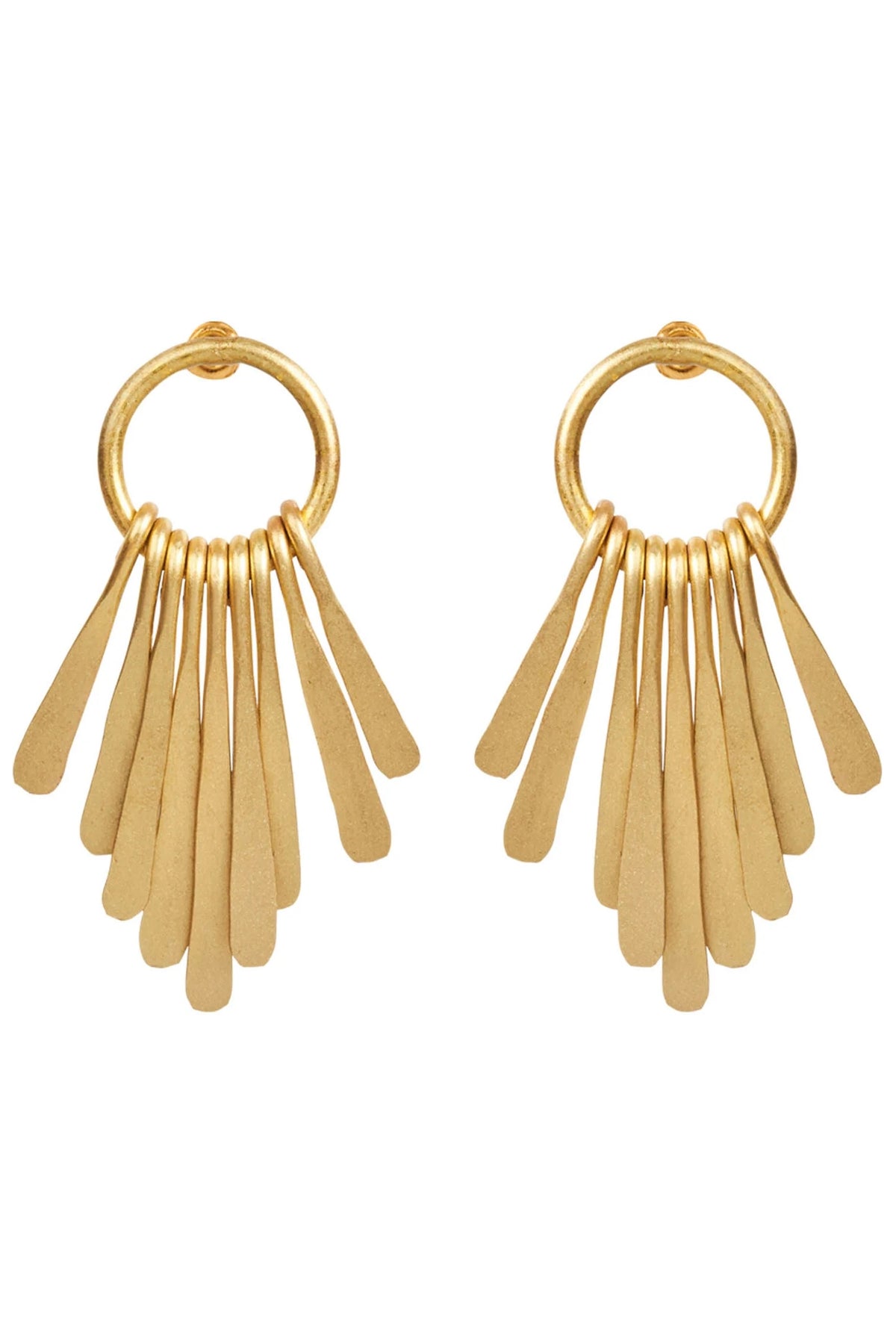 Aphrodite Fan Earring - Gold + Silver