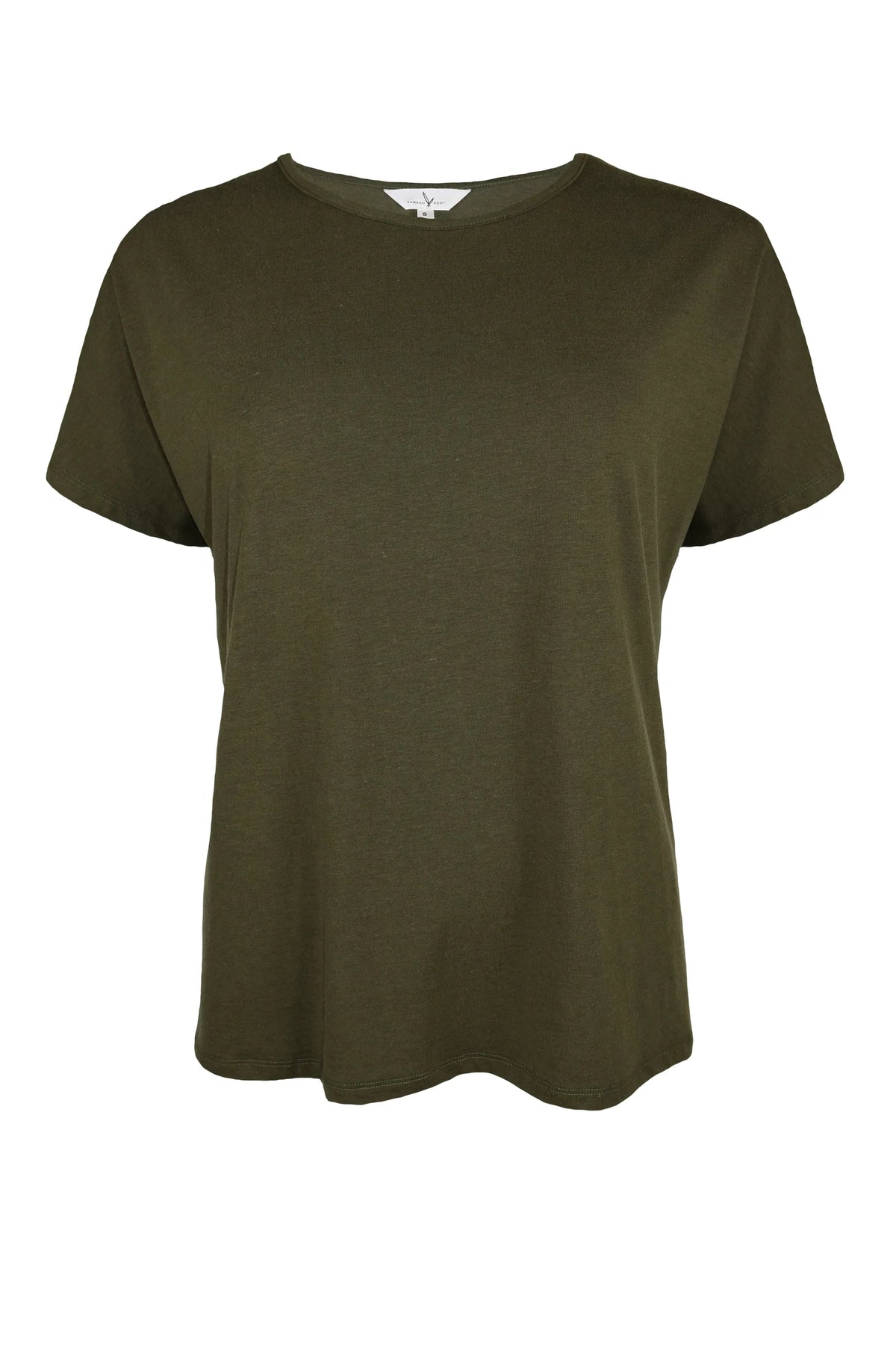 Bamboo Body Pax Bamboo and line. t-Shirt relaxed summer tee shirt sleeve round neck Moss Olive 