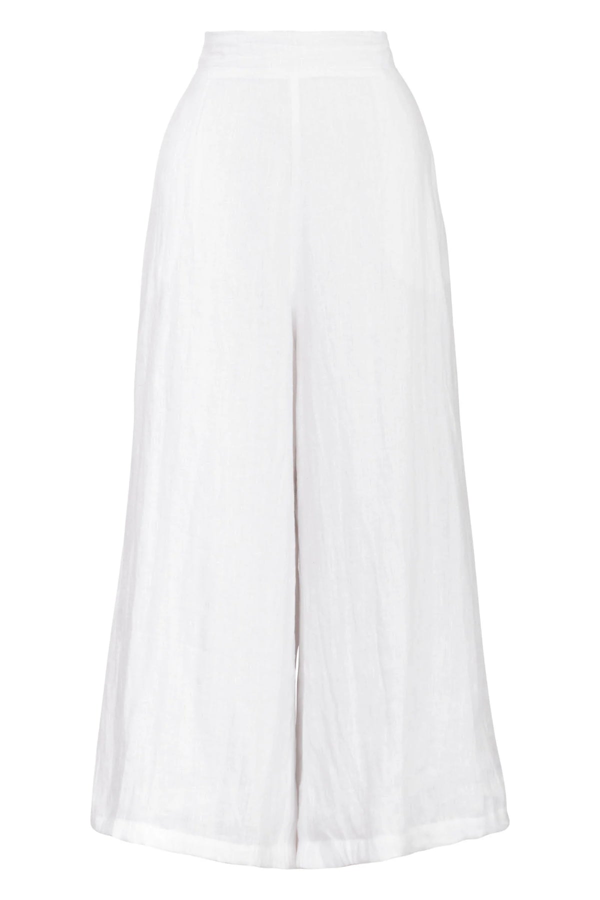 Eb&Ive Studio Linen Crop Wide Leg High waisted women’s Pant white above ankle Work Pant High Rise Wide leg  linen pants salt 100% linen trousers