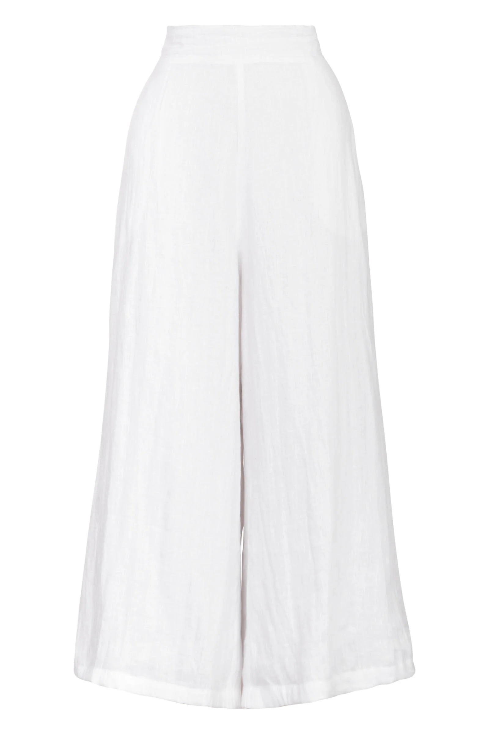 Eb&Ive Studio Linen Crop Wide Leg High waisted women’s Pant white above ankle Work Pant High Rise Wide leg  linen pants salt 100% linen trousers