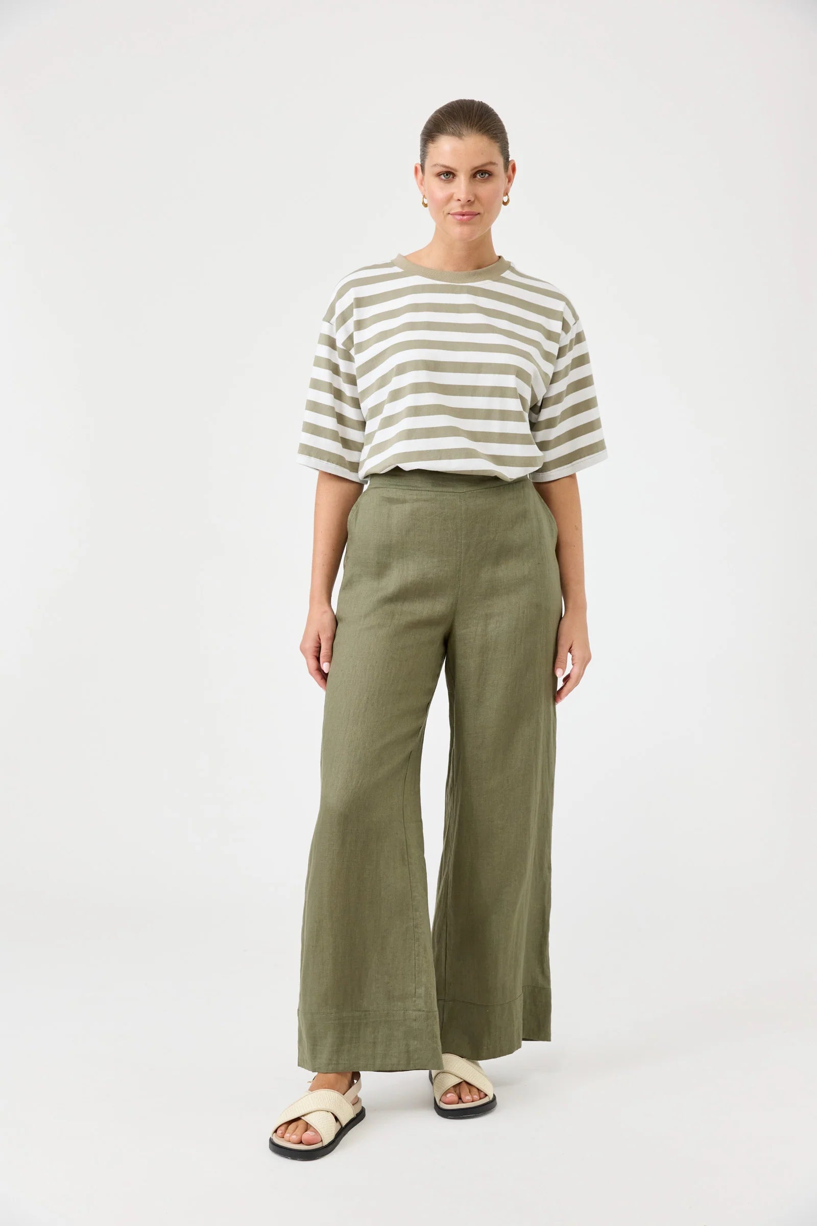 Studio Linen Pant - Khaki
