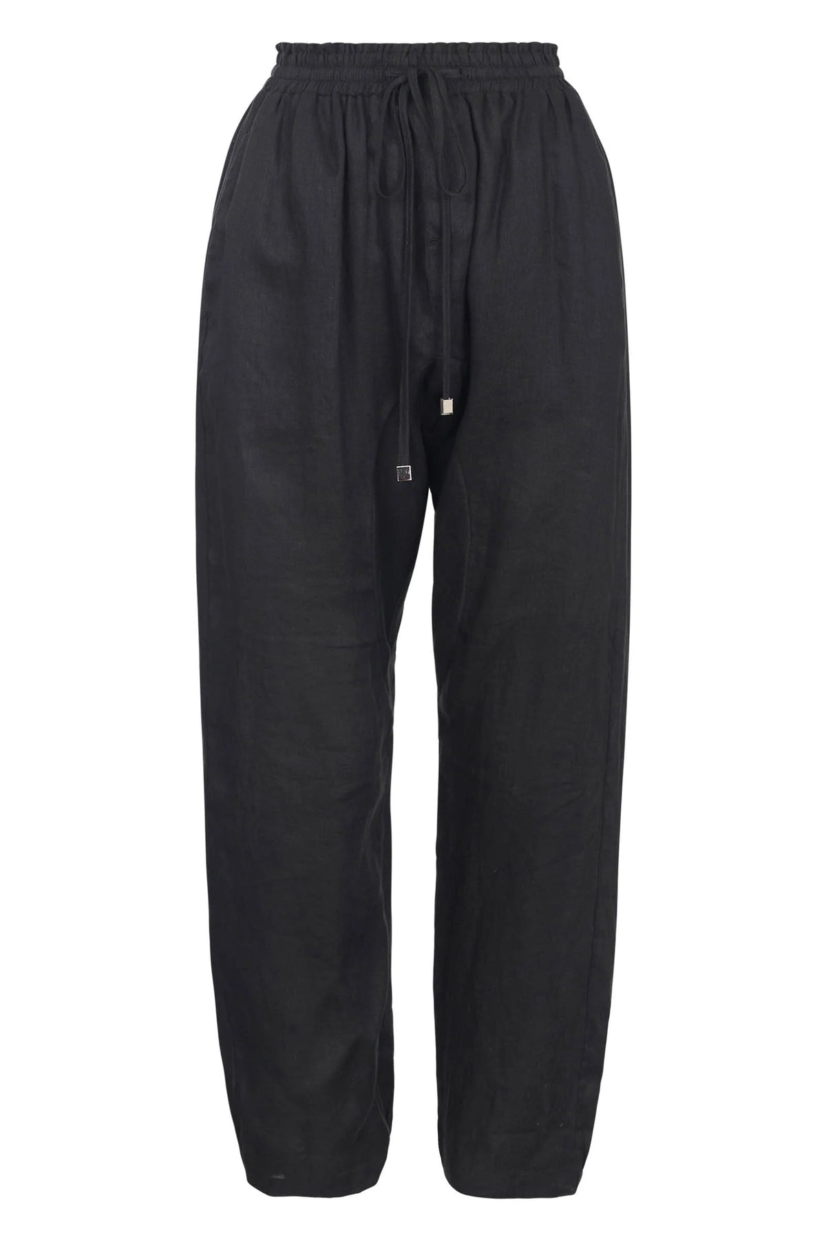 Studio Linen Relaxed Pant - Black