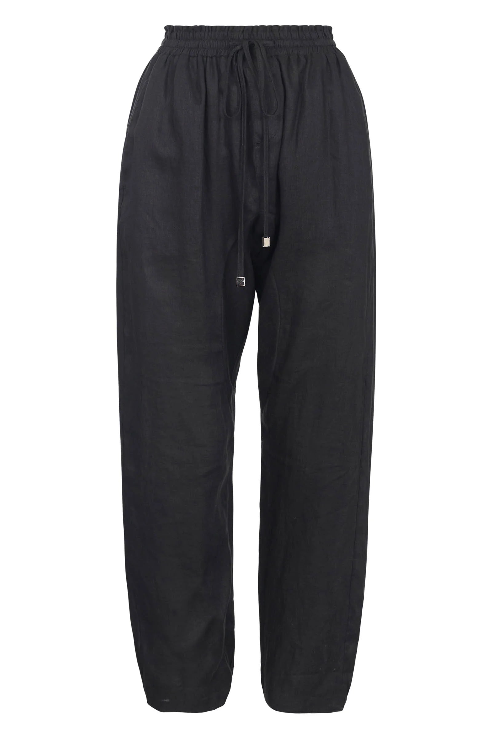 Studio Linen Relaxed Pant - Black