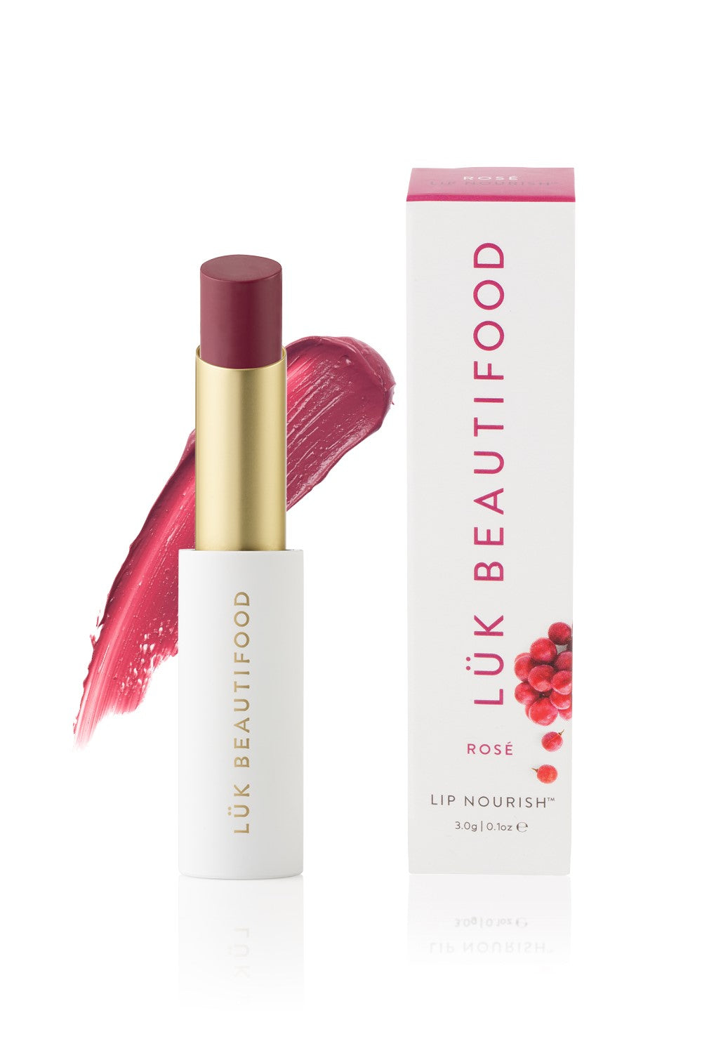 LUK Beautifood lip nourish rose balm natural nourishing organic vegan non-toxic clean beauty fruit pigmented ethical cruelty free hydrated animal friendly earth derived