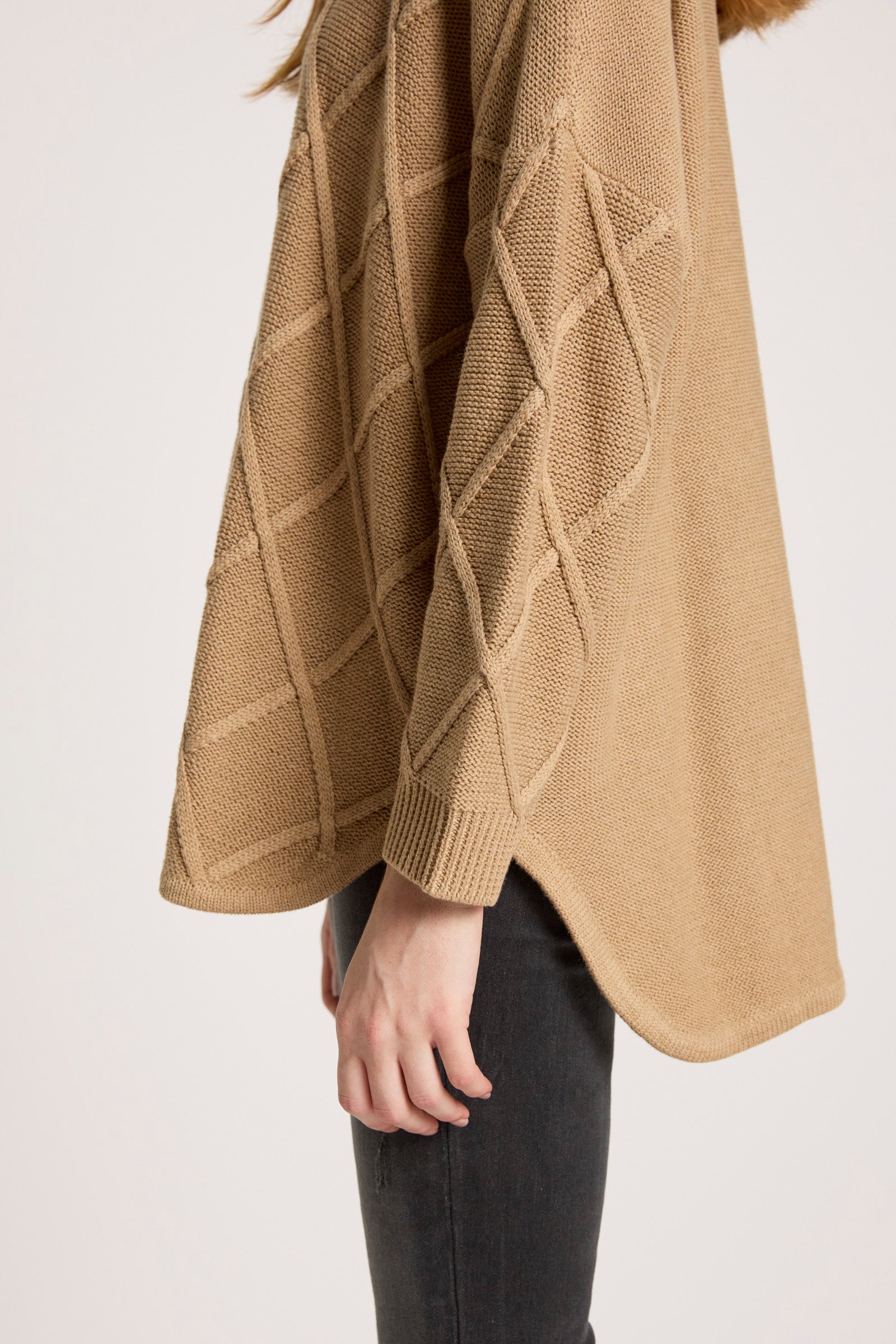 Liora Relaxed Cotton Jumper Mocha Caramel cable knitwear relaxed sweater autumn winter textured knit travel 