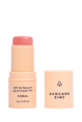 Avocado Zinc - SPF 50 Natural Lip & Cheek Tint - Coral