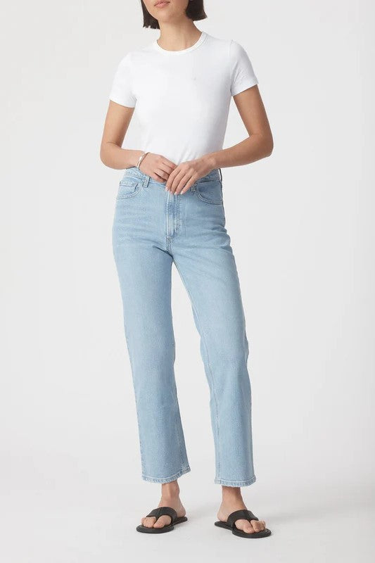 Nobody Denim Cameron straight leg Jean - 90’s light blue wash women’s premium denim jeans comfort fit eco-friendly sustainable cotton Australian high rise wide 