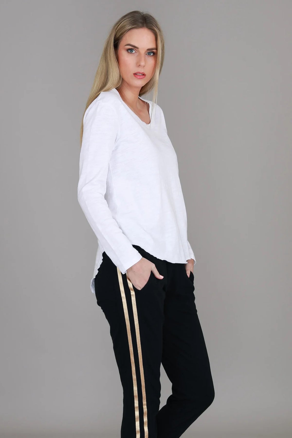 Penola Long Sleeve T Shirt - White