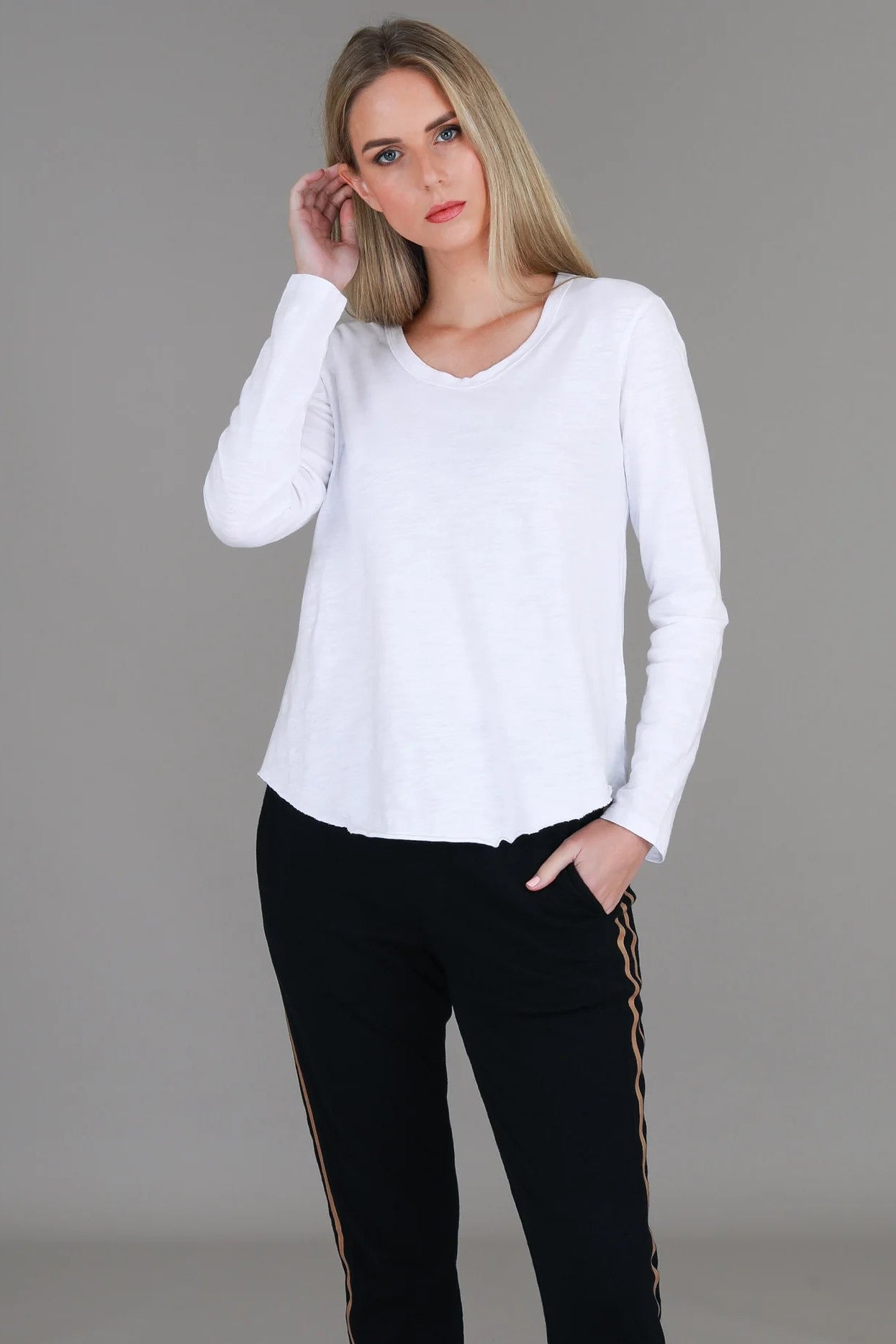 Penola Long Sleeve T Shirt - White