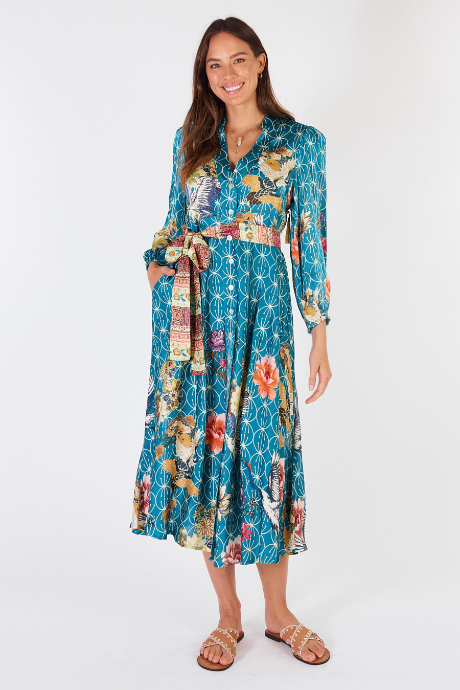 Flamingo Dress - Blue