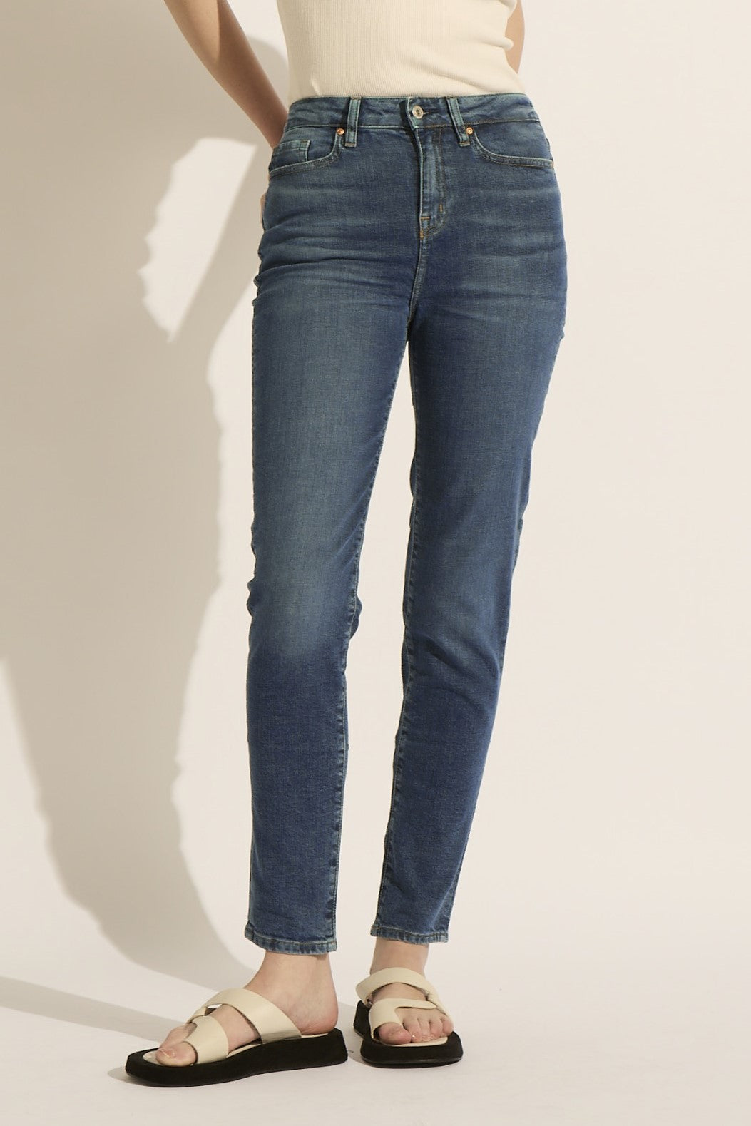 Lucy High Rise Relaxed Skinny Jean - New Blue