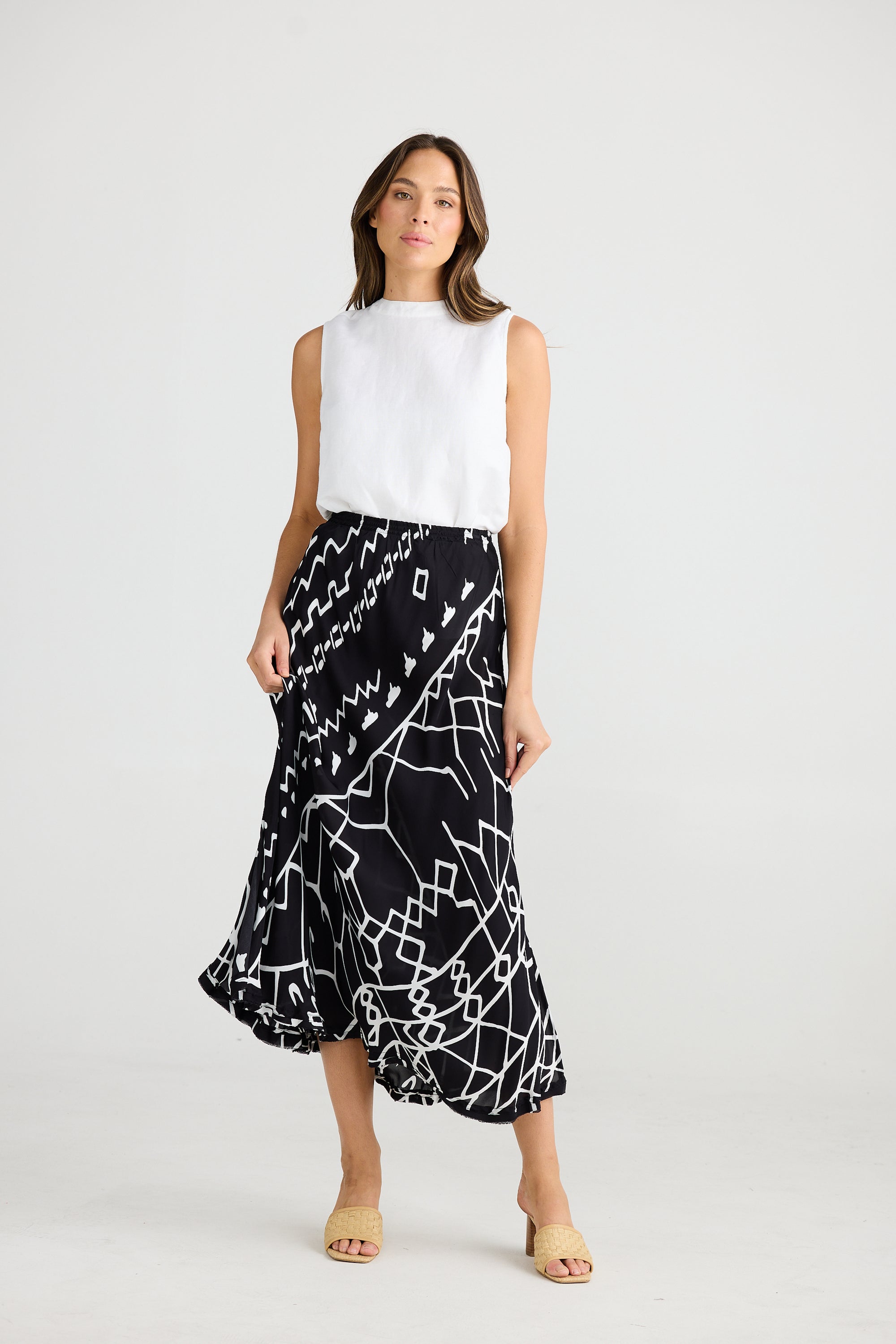 Sicily Skirt - Cupro Black Indus