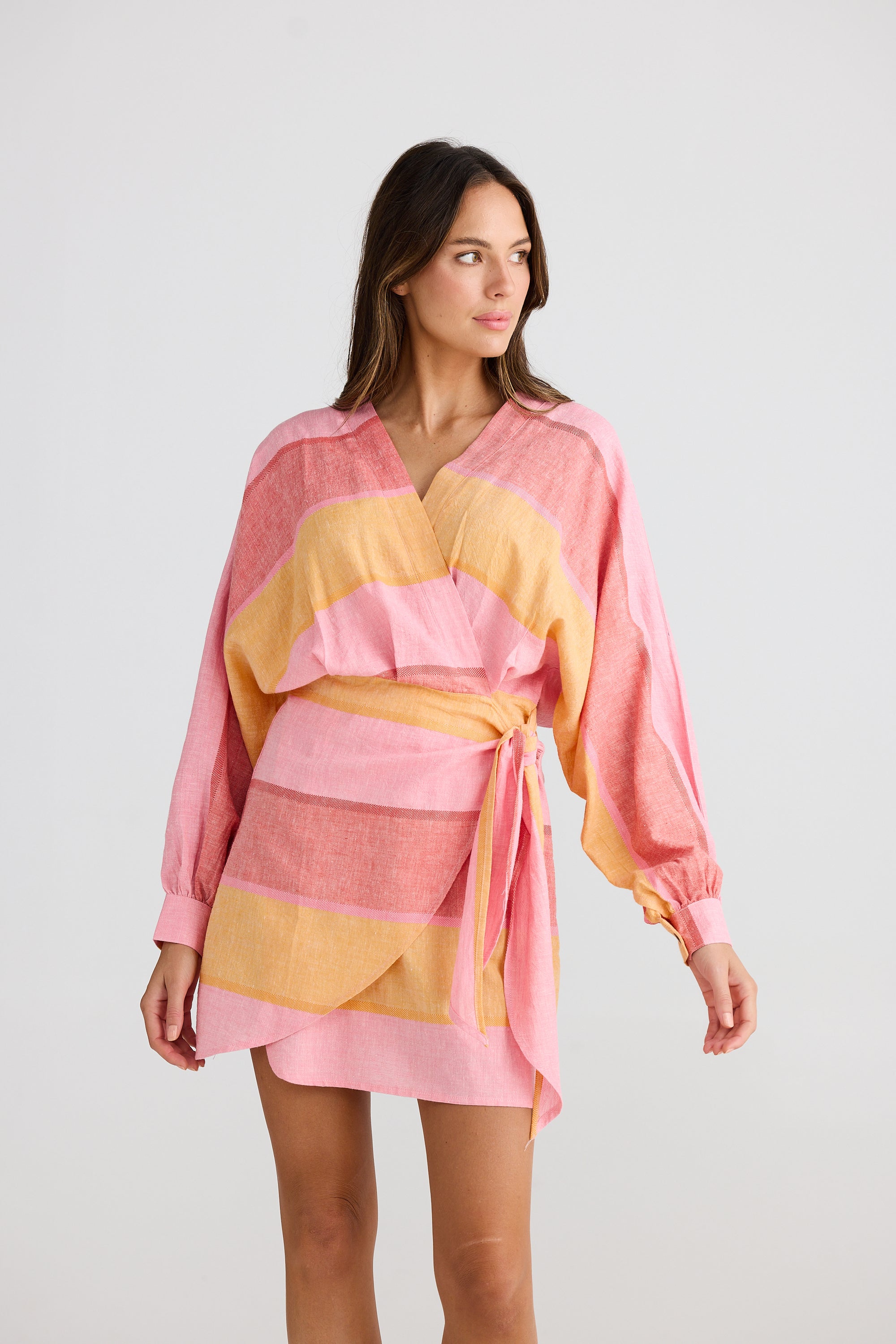 Porto Dress - Lisbon Linen Stripe