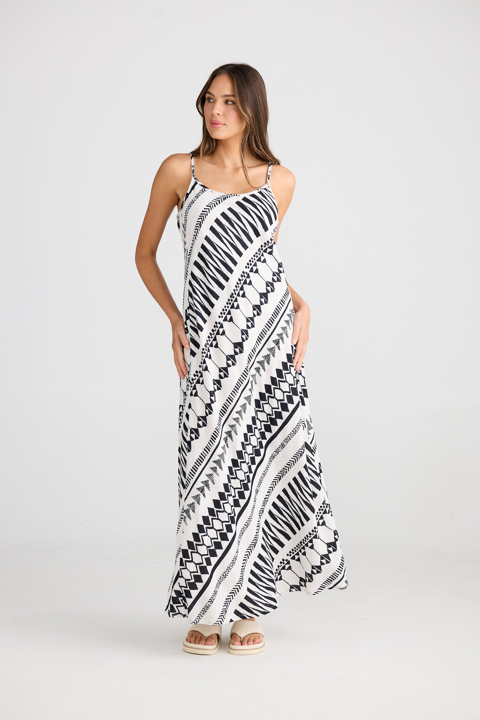 Claro Linen Maxi Dress - Bahama Print