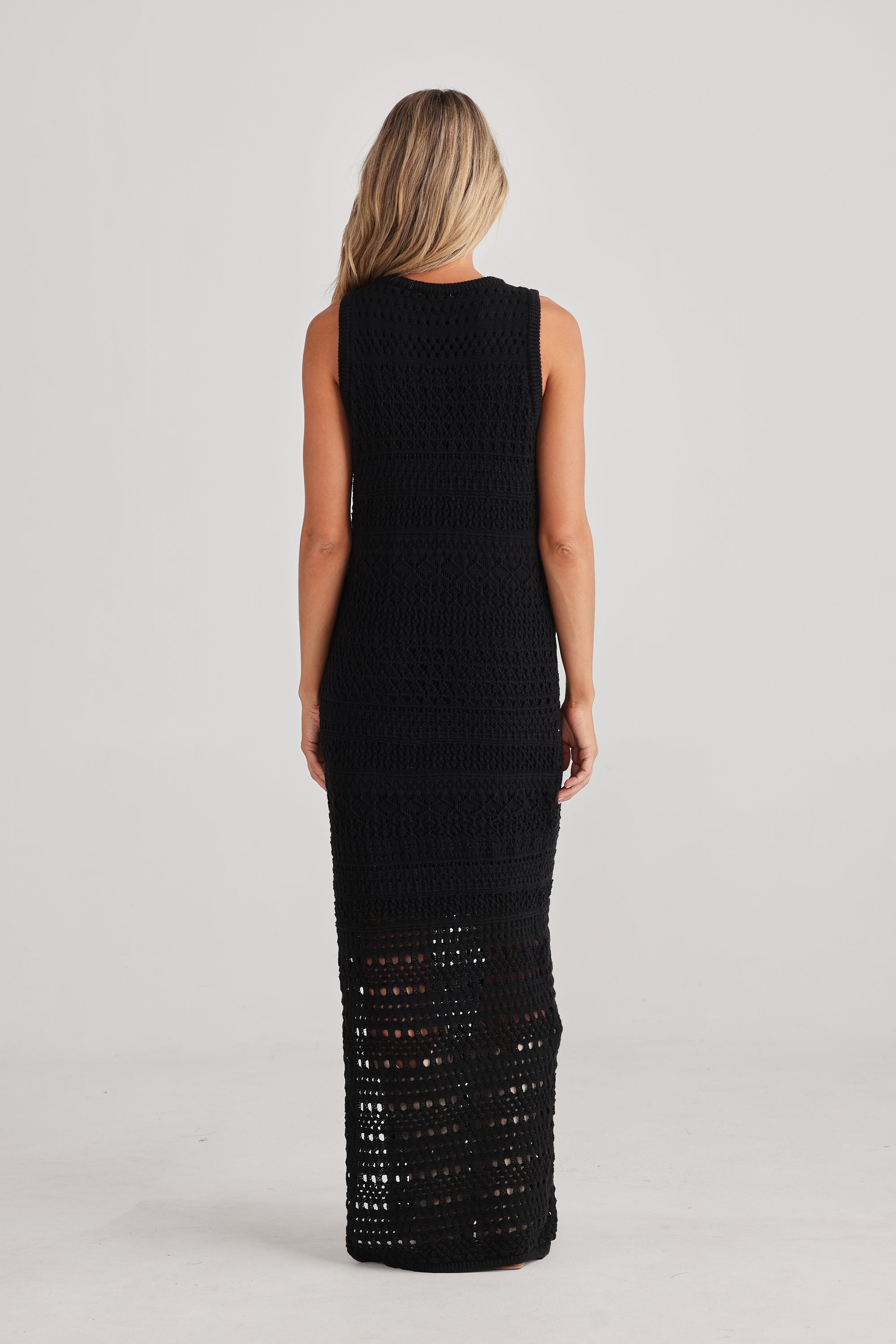 La Sol Crochet Dress - Black