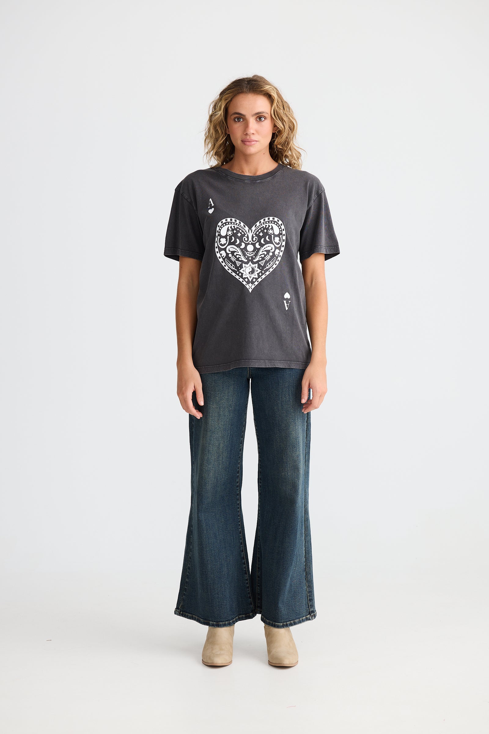 Ace of Hearts Relaxed Tee - Black