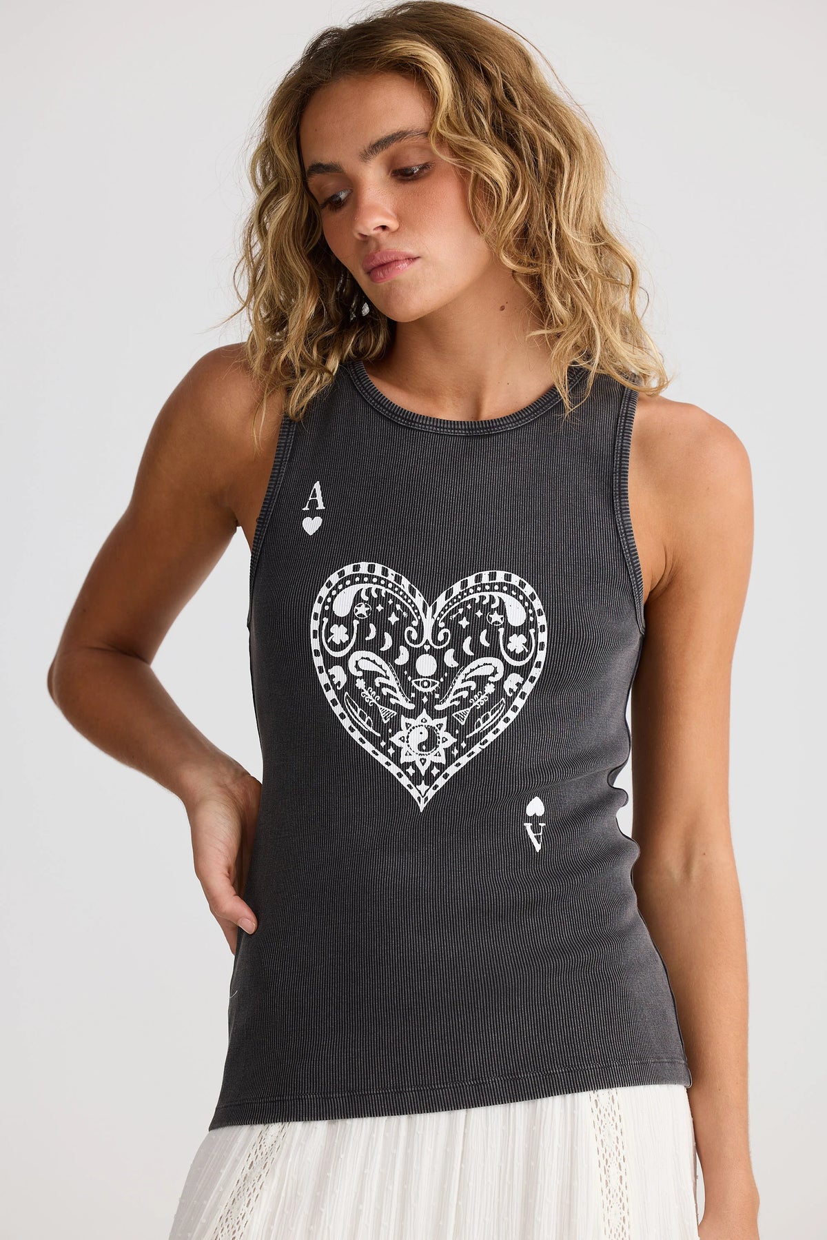 Ace of Hearts Tank - Black