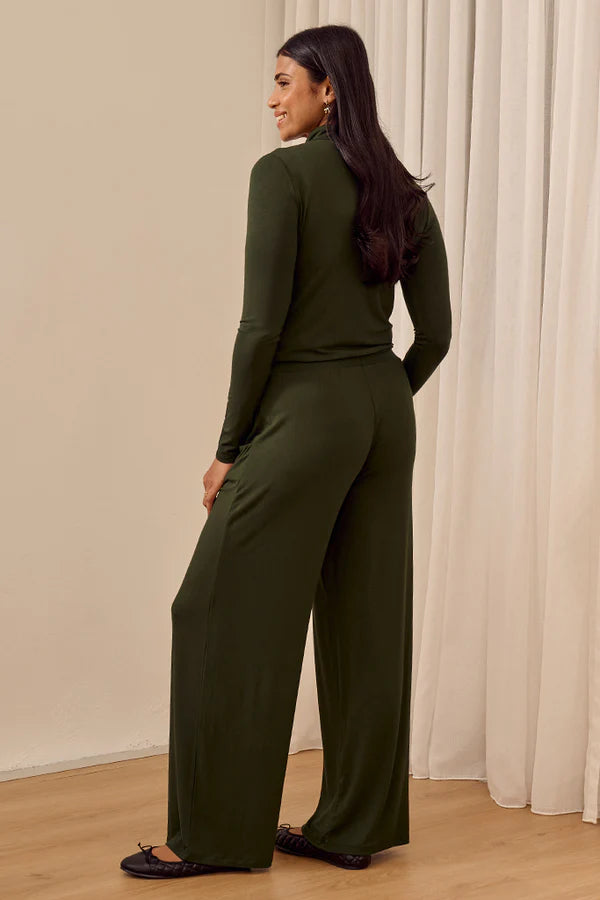 Bamboo Tilly Wide Leg Pant  - Moss