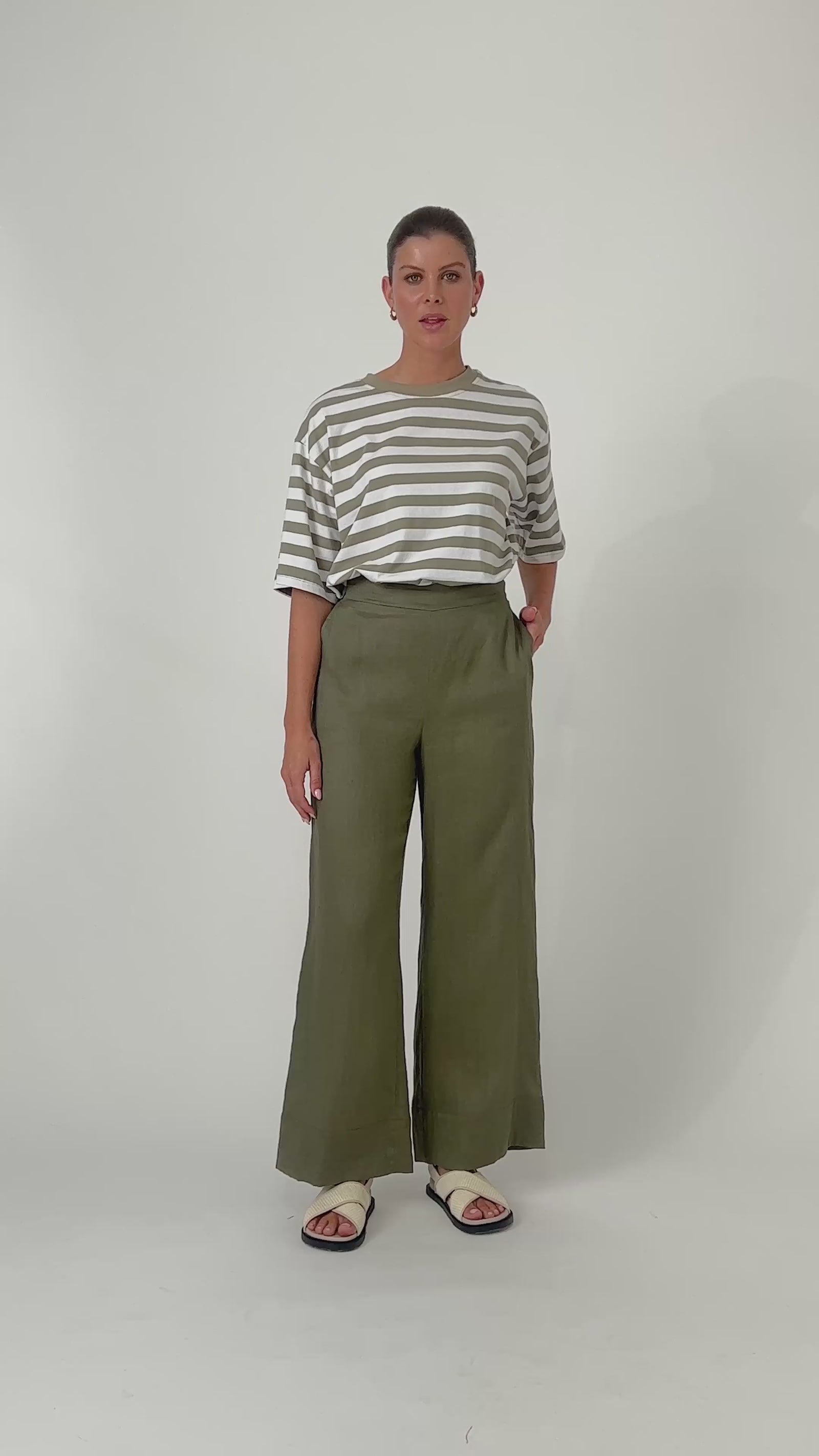 Studio Linen Pant - Khaki