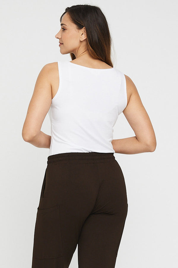Bamboo Shell Tank Top  - White