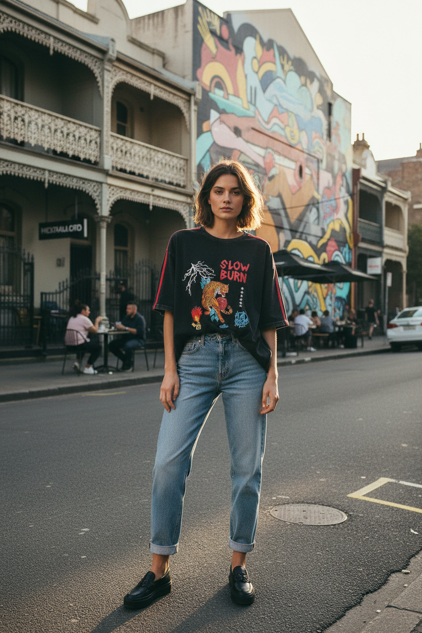 Slow Burn Tee Editorial – Newtown
