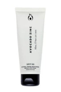 Avocado Zinc Tinted Moisturiser SPF50 All natural sun screen zinc Australian made skincare Nourish