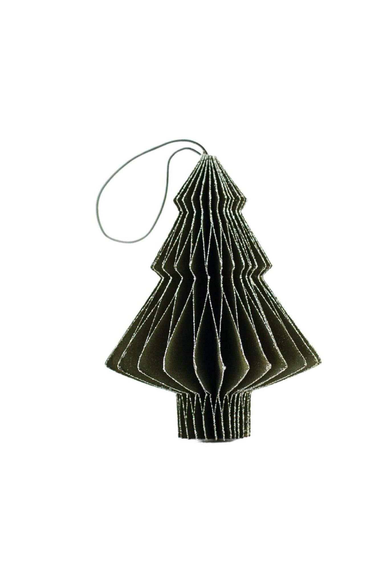 Tree - Nordic Christmas Paper Tree Ornaments - Olive + Golden Sand