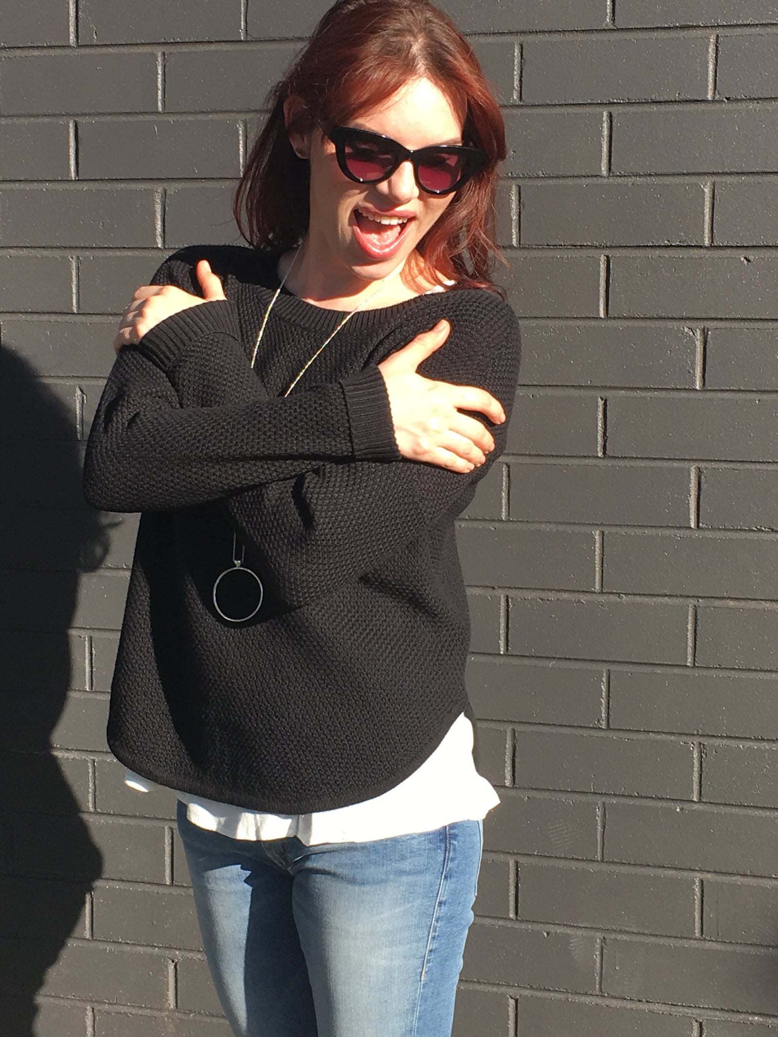 Zip Back Cotton Knit Black-Knits / Jumpers-Silence & Noise-fox-and-scout.myshopify.com