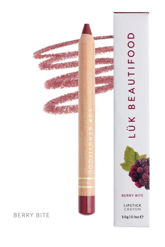 LUK Beautifood lip nourish crayon lip stain colour moisturiser bamboo crayon 100% natural skin care  berry bite edible