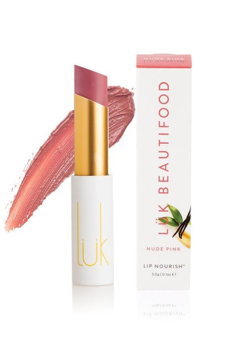 LUK Beautifood lip nourish nude pink balm natural nourishing organic vegan non-toxic clean beauty fruit pigmented ethical cruelty free hydrated animal friendly earth derived