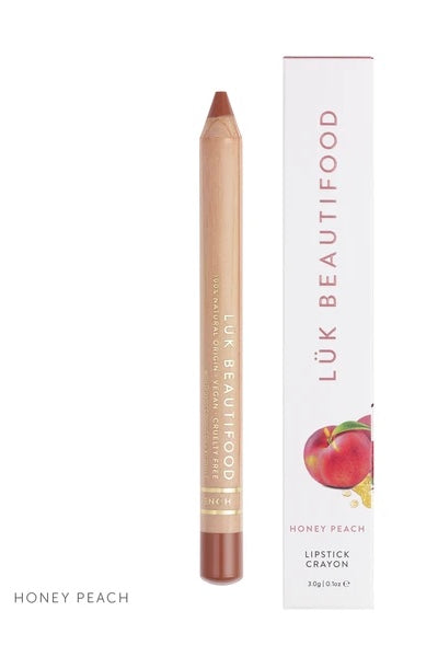 LUK Beautifood lip nourish crayon lip stain colour moisturiser bamboo crayon 100% natural skin care Honey Peach- Lipstick Crayons - 100% Natural