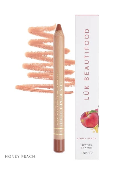 LUK Beautifood lip nourish crayon lip stain colour moisturiser bamboo crayon 100% natural skin care Honey Peach - Lipstick Crayons - 100% Natural