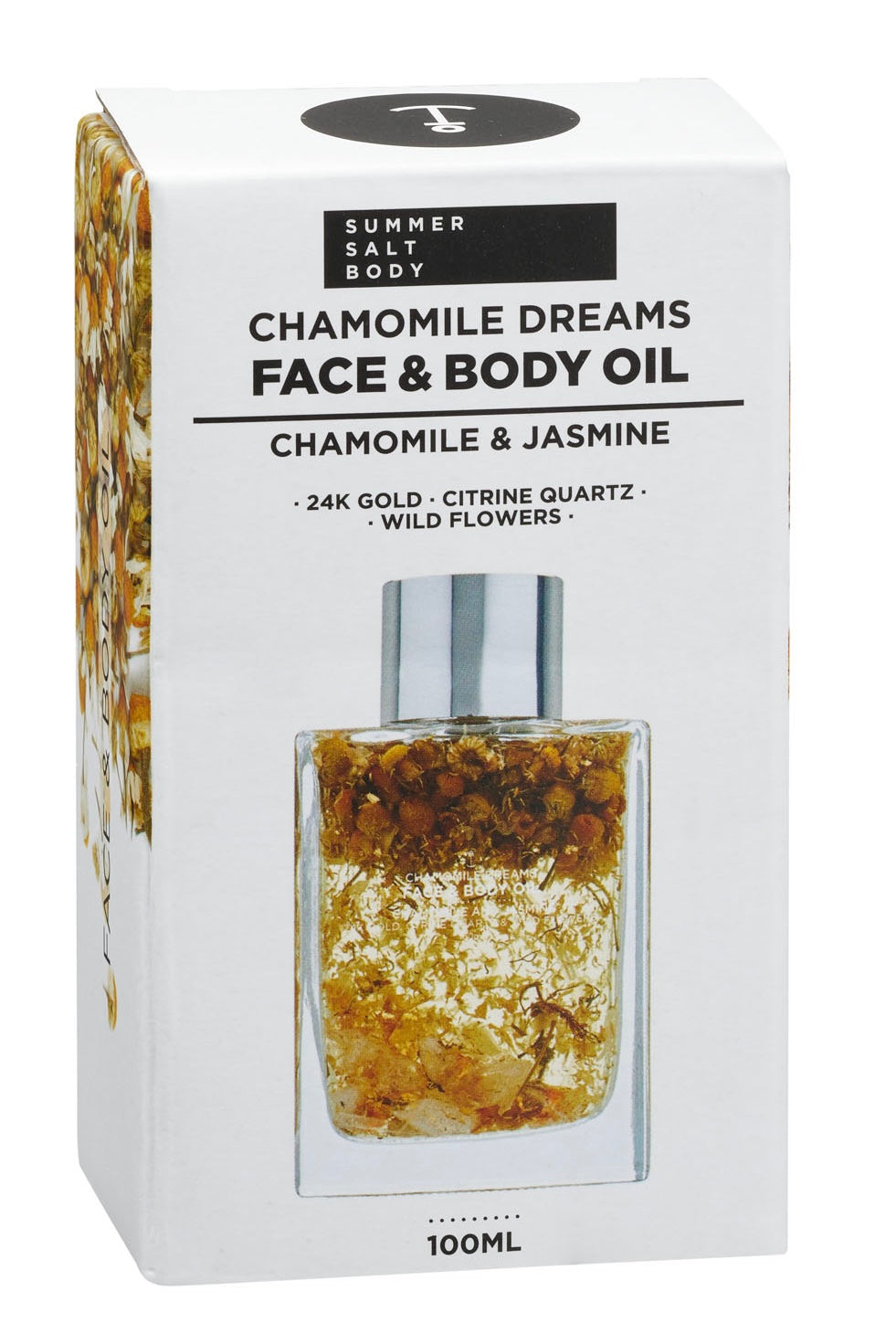 SALE - Face + Body Oil - 100ml - Gold Flakes, Chamomile Dreams