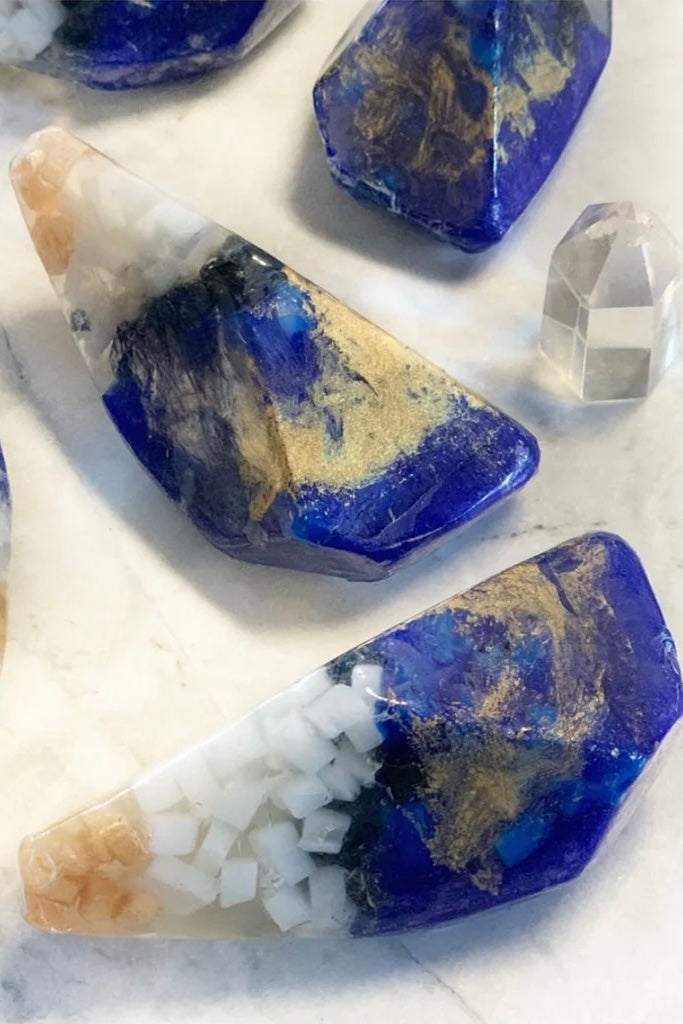 Lapis Crystal Soap - with hidden gemstone!