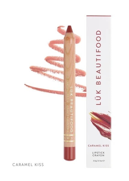 LUK Beautifood lip nourish crayon lip stain colour moisturiser bamboo crayon 100% natural skin care Caramel Kiss- Lipstick Crayons - 100% Natural