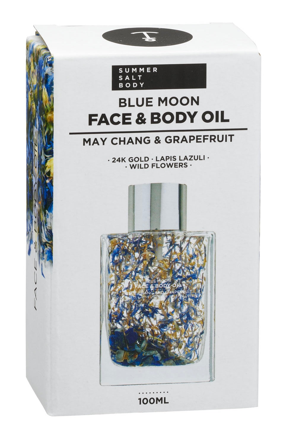 Face + Body Oil - 100ml - Gold Flakes, Blue Moon