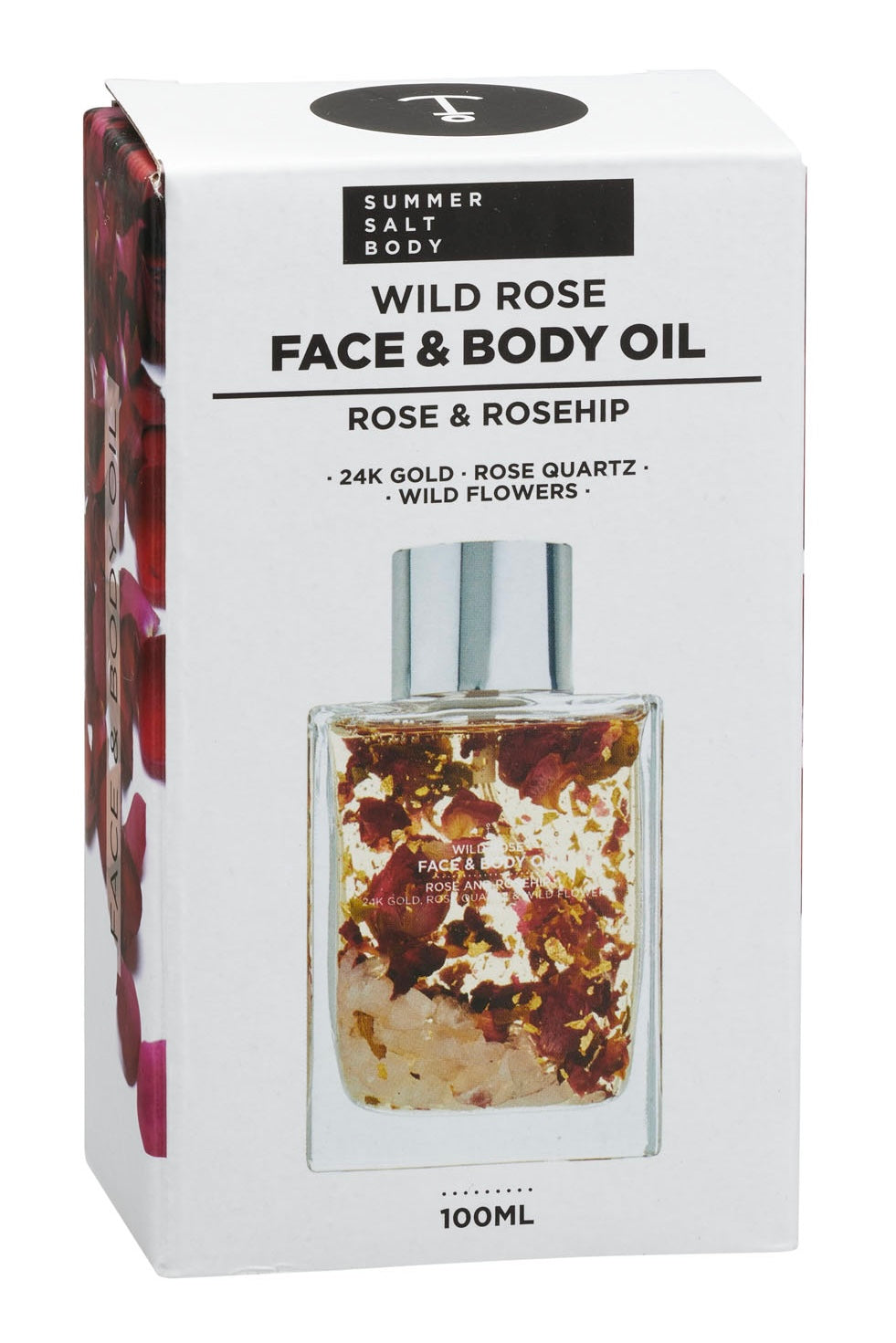 Face + Body Oil - 100ml - Gold Flakes, Wild Rose