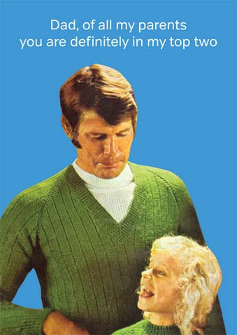 Dad, Definitely in my Top Two - Blank-Cards-Cath Tate Cards-fox-and-scout.myshopify.com